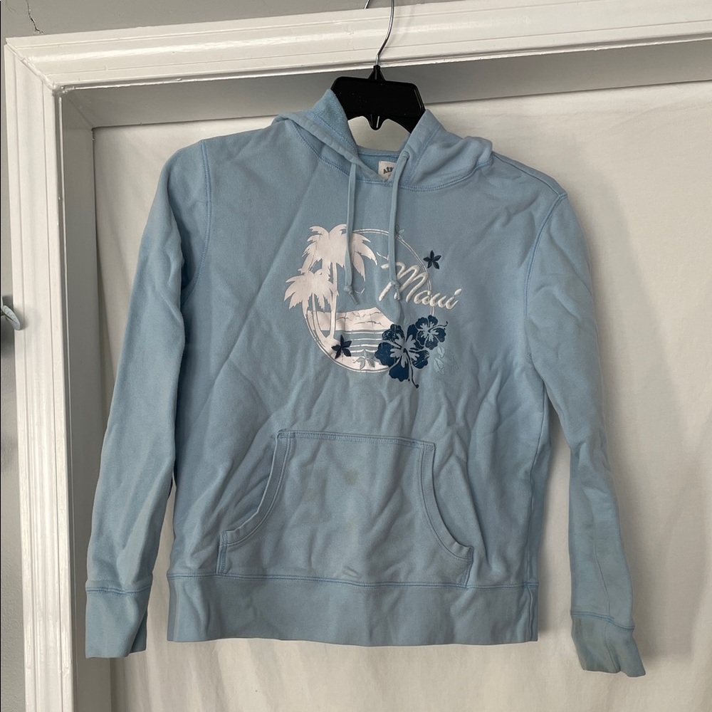 Aeropostale size medium women’s 100% cotton light blue Maui hoodie